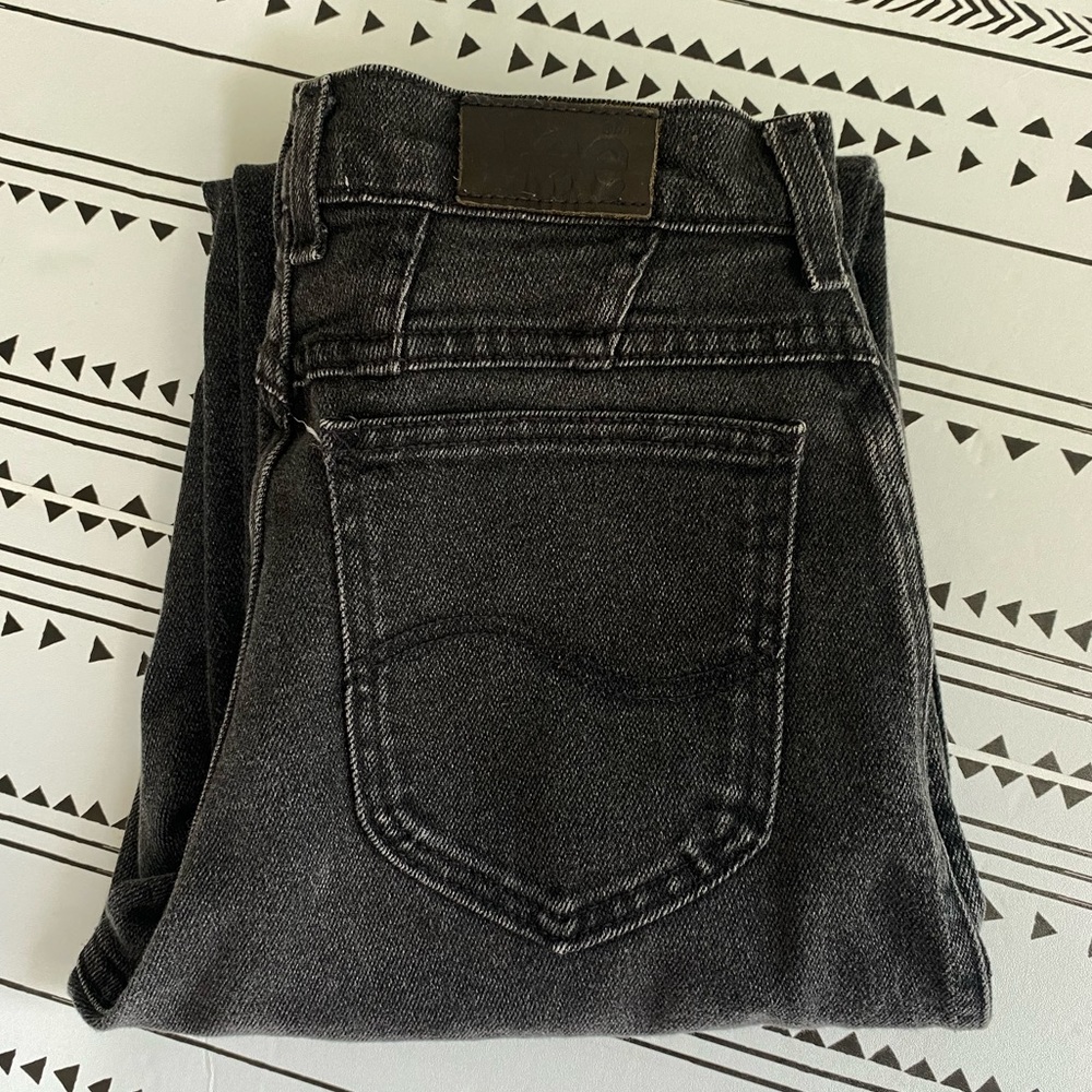 VINTAGE LEE Black Denim Ultra High Rise Mom Jeans